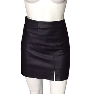 Chic Black Faux Leather Mini Skirt size small